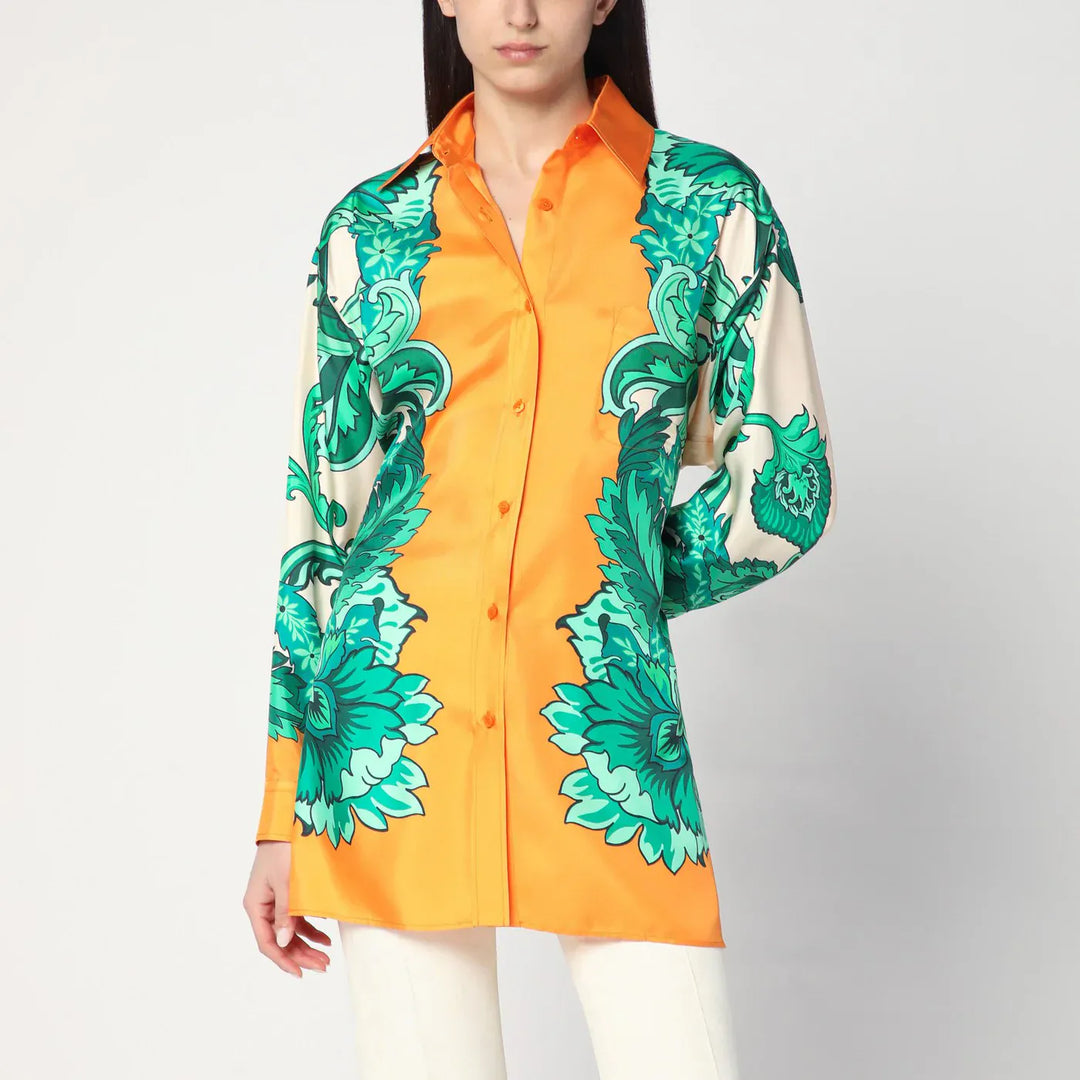 ETRO - Floral print shirt with knotted detail Brand Shirts &amp; Tops 40  IT