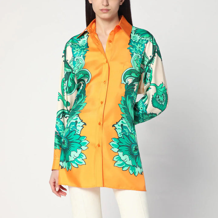 ETRO - Floral print shirt with knotted detail Brand Shirts &amp; Tops 40  IT