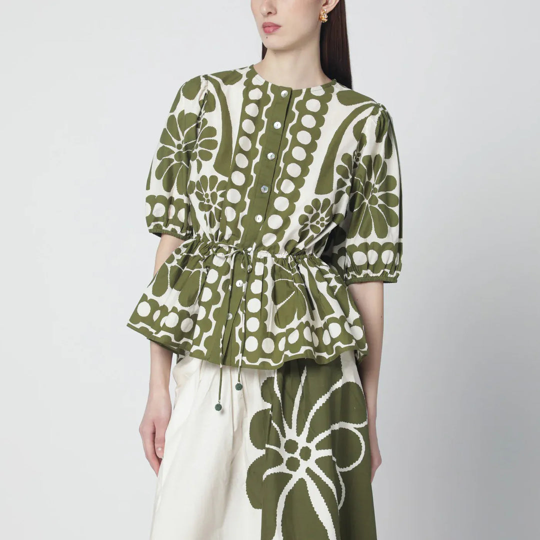 FARM Rio - Palermo blouse with green print Brand Shirts &amp; Tops XS