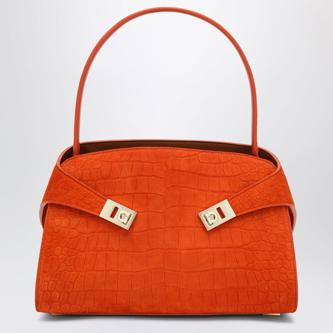 Shirts & Tops TU Ferragamo - Orange Hug Soft M top-handle bag with crocodile effect Brand