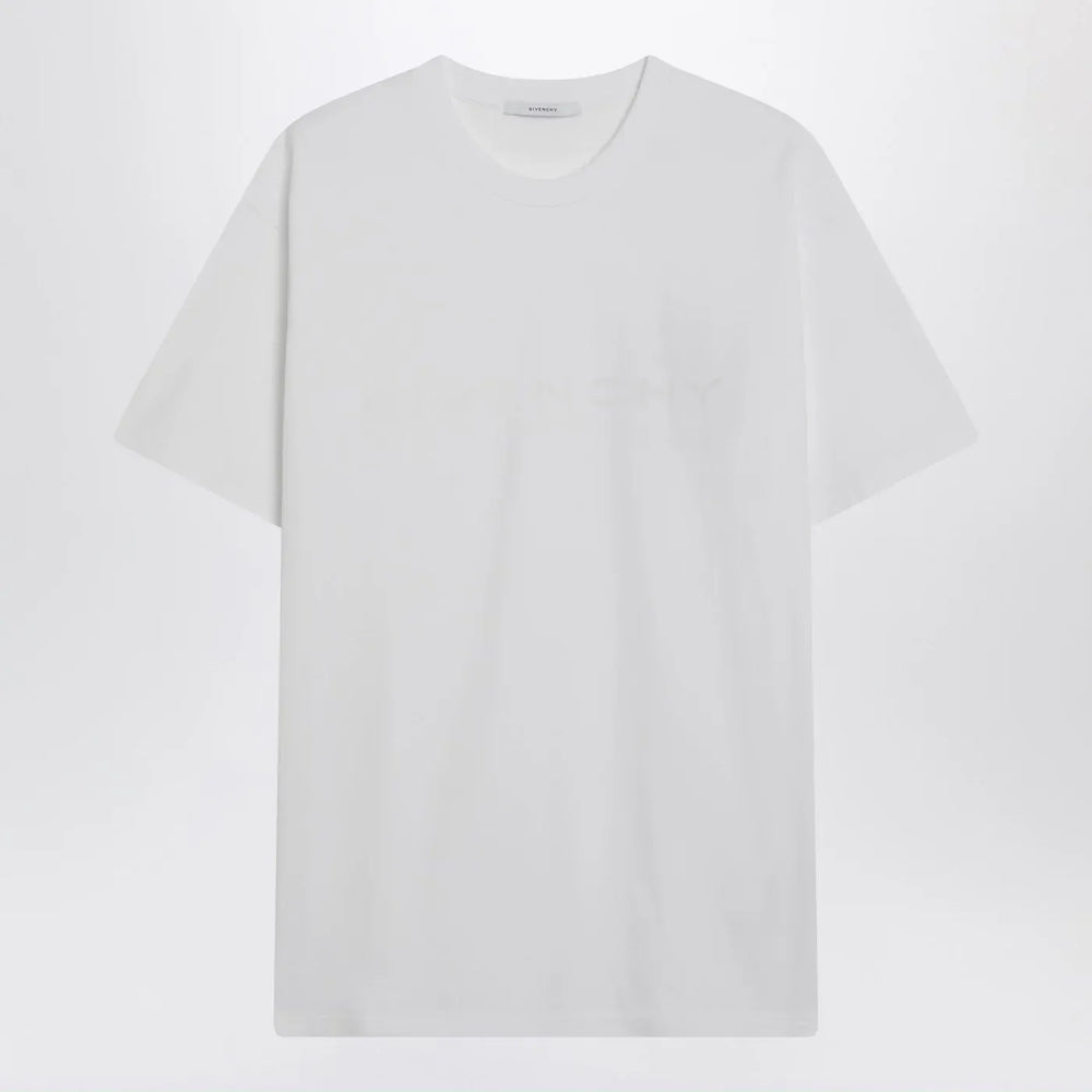 Givenchy - White cotton and silk T-shirt with jacquard logo Brand Shirts & Tops S