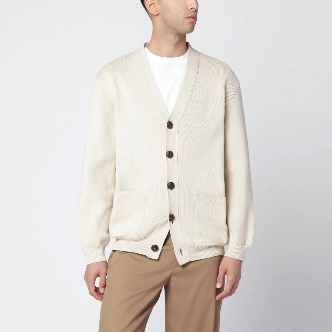 Golden Goose - Beige cotton-blend cardigan Brand Shirts &amp; Tops S