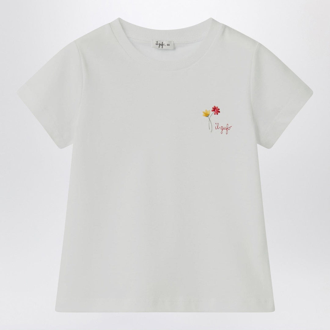 Shirts &amp; Tops Il Gufo - White T-shirt with embroidered logo Brand