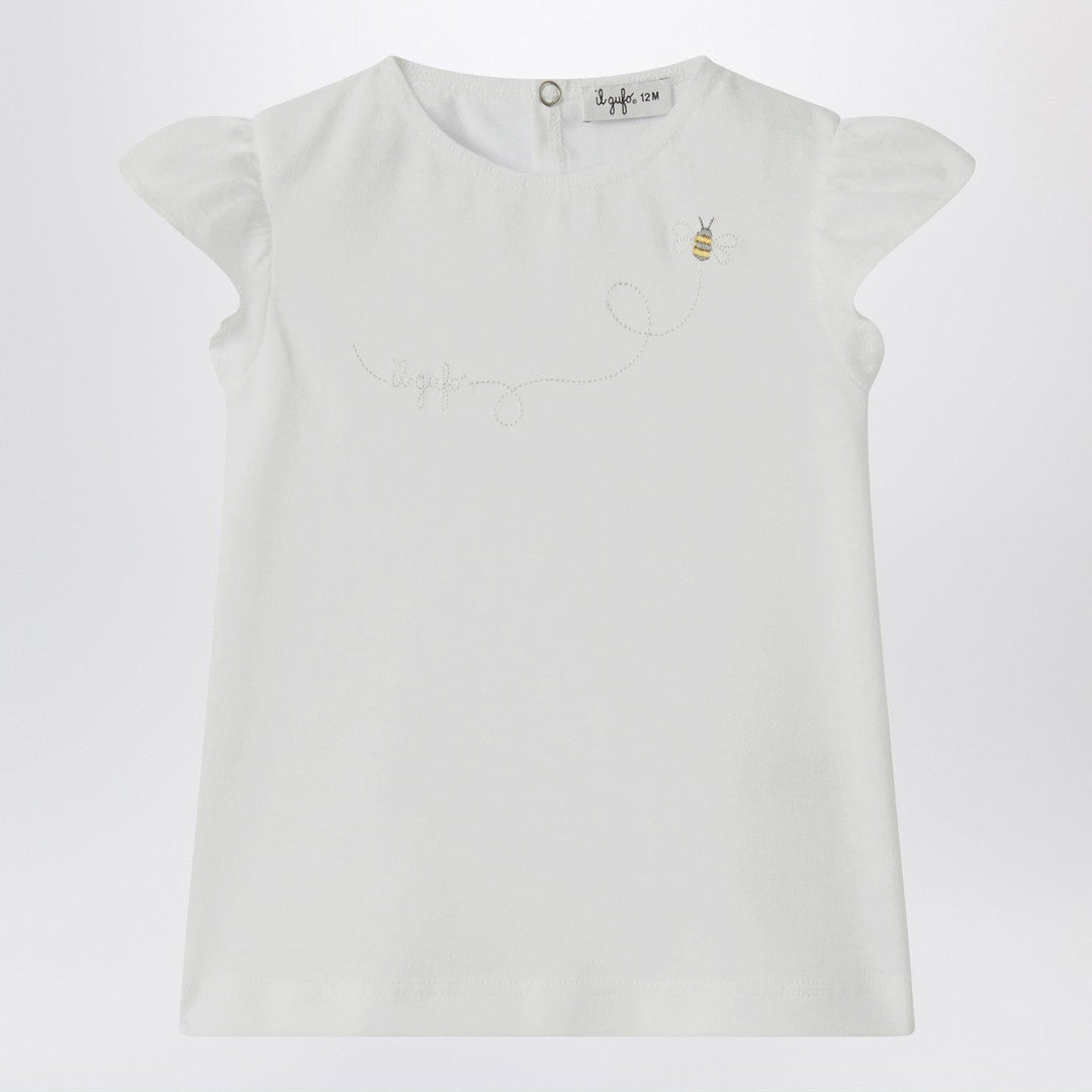 Shirts &amp; Tops 9 Il Gufo - White T-shirt with ruffled sleeves Brand