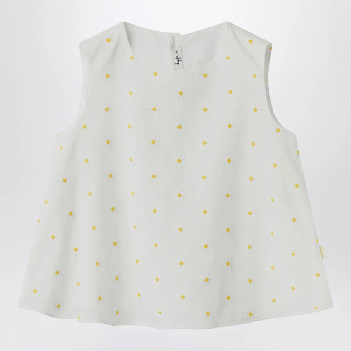 Il Gufo - White top with floral embroidery Brand Shirts &amp; Tops 8