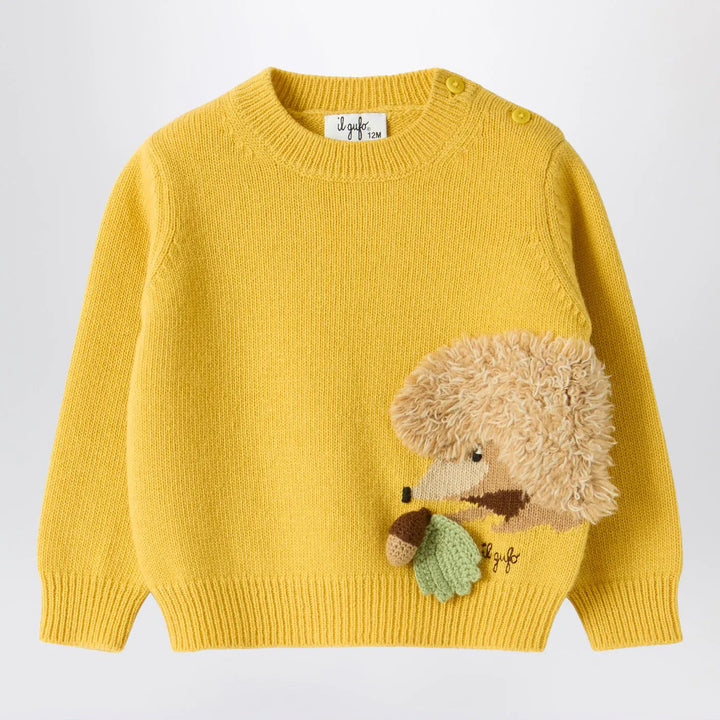 Il Gufo - Yellow wool sweater with curly texture Brand Shirts &amp; Tops 12