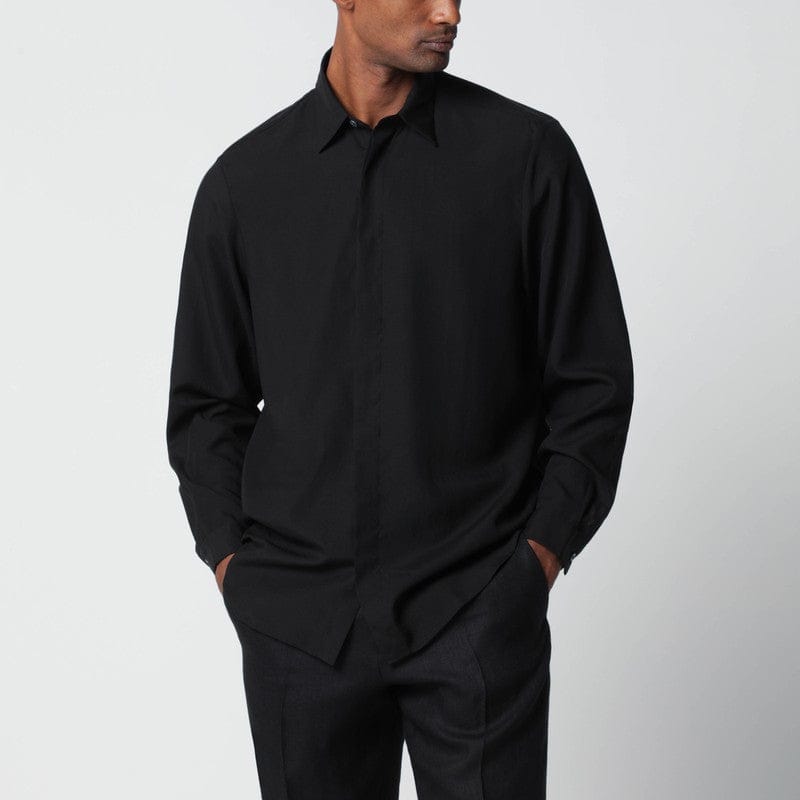 Shirts &amp; Tops Lardini - Black linen-blend shirt - 40 CM Brand