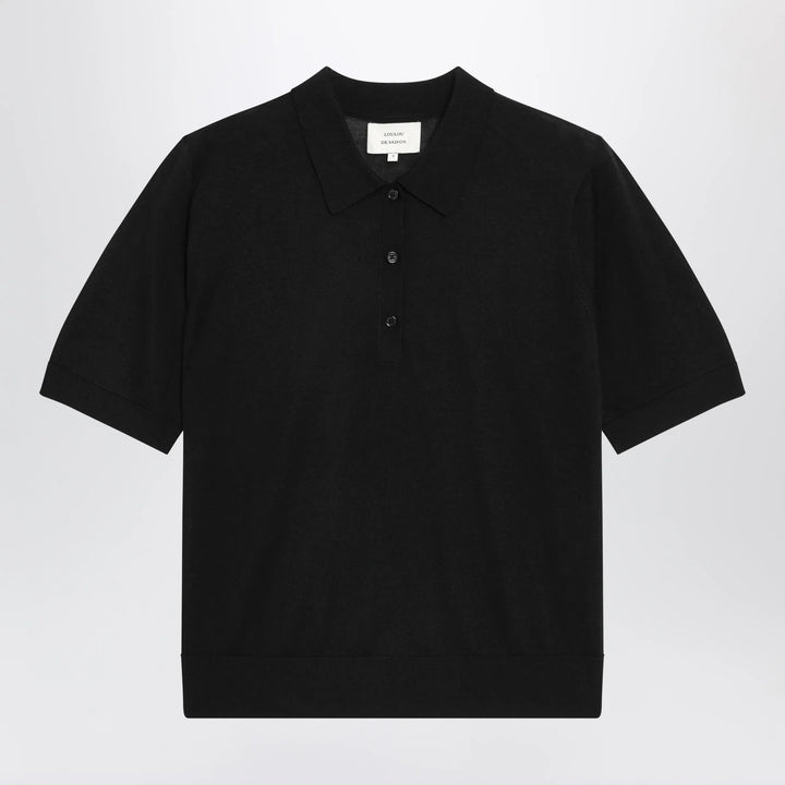 LouLou De Saison - Black Migo Fluid Cashmere Polo Brand Shirts &amp; Tops L