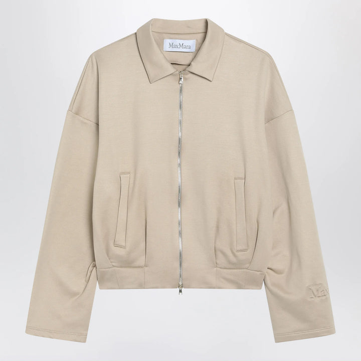 Max Mara - Beige cropped sweatshirt in silk blend Brand Shirts &amp; Tops M