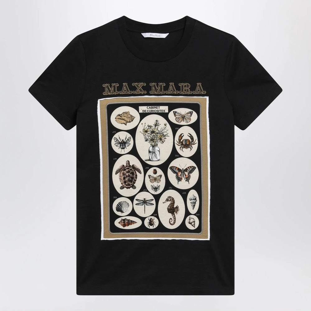 Max Mara - Black cotton jersey T-shirt with front print Brand Shirts & Tops XS