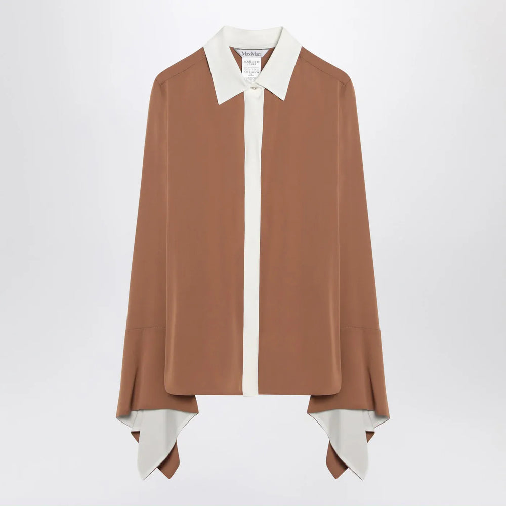 Max Mara - Camel silk colour-block shirt Brand Shirts & Tops 38  IT