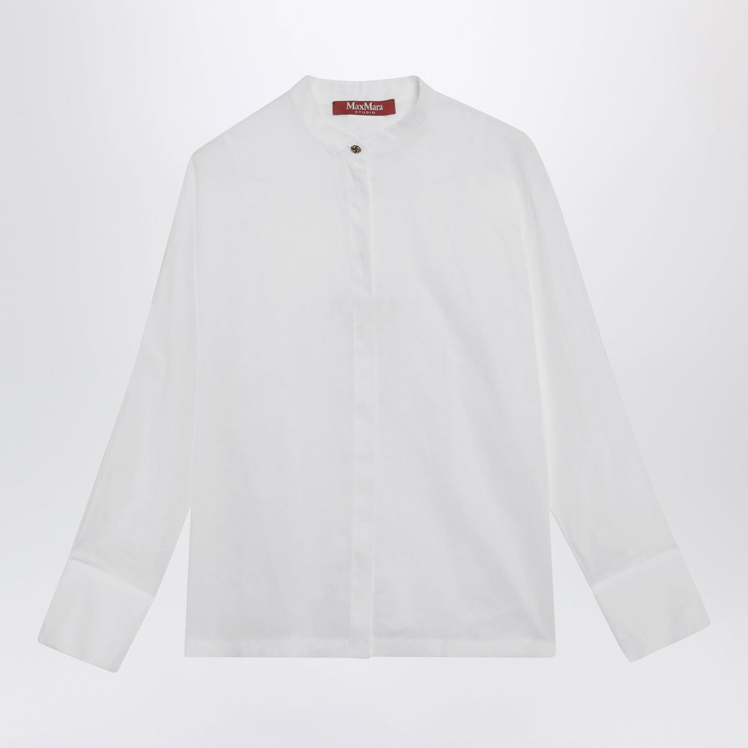 Shirts & Tops Max Mara Studio - Baldili ramie canvas shirt in white Brand