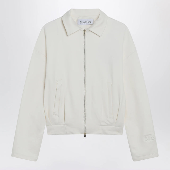 Max Mara - White cropped sweatshirt in silk blend Brand Shirts &amp; Tops M