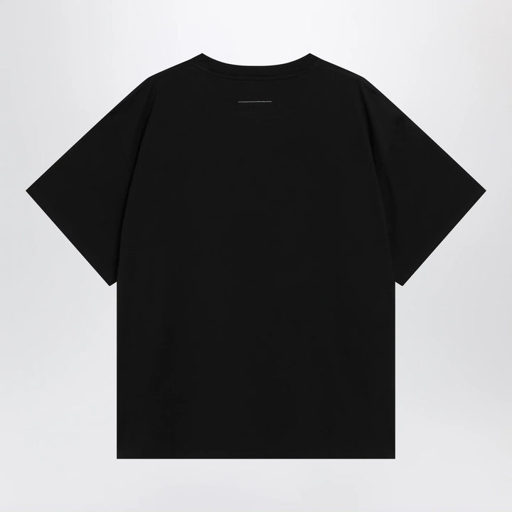 MM6 Maison Margiela - Black cotton T-shirt with Numeric logo Brand Shirts &amp; Tops