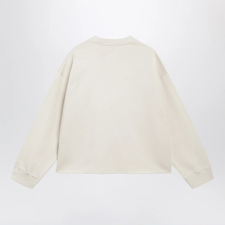 MM6 Maison Margiela - Écru fleece sweatshirt with logo print Brand Shirts &amp; Tops