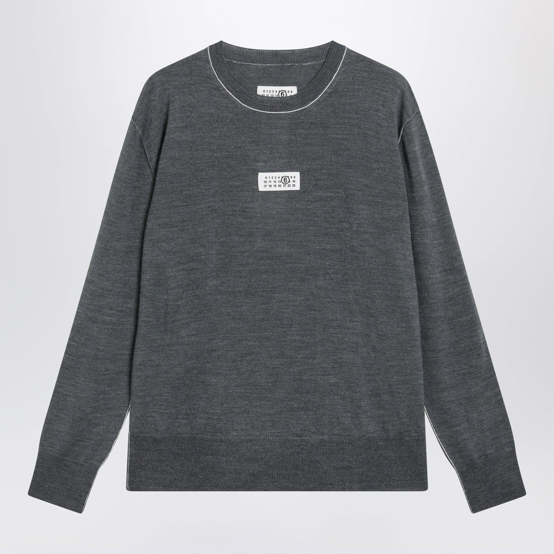 MM6 Maison Margiela - Grey wool sweater with Numeric logo Brand Shirts &amp; Tops M