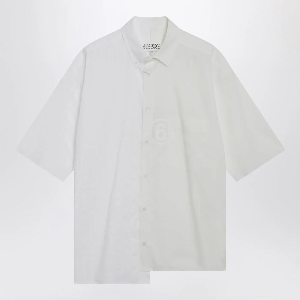 MM6 Maison Margiela - Two-tone cotton poplin shirt Brand Shirts & Tops 46 IT