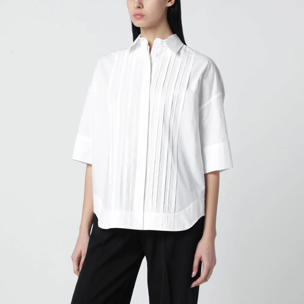 P.A.R.O.S.H. - White cotton shirt with pleated detail Brand Shirts & Tops XS