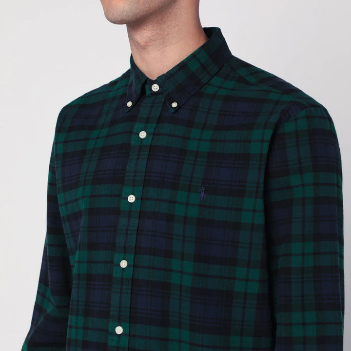 Polo Ralph Lauren - Blue navy/green check pattern shirt Custom-Fit Brand Shirts &amp; Tops S