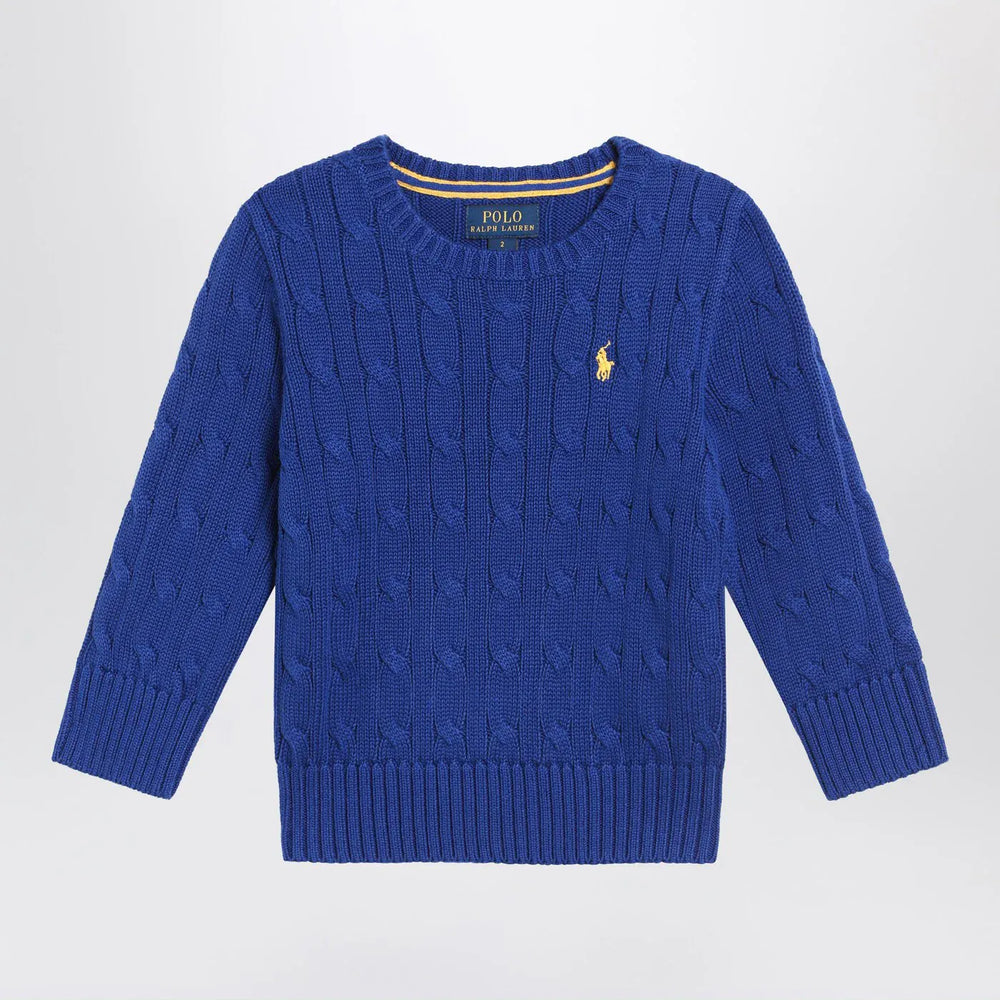 Polo Ralph Lauren - Bright blue cable-knit crewneck sweater Brand Shirts & Tops 2