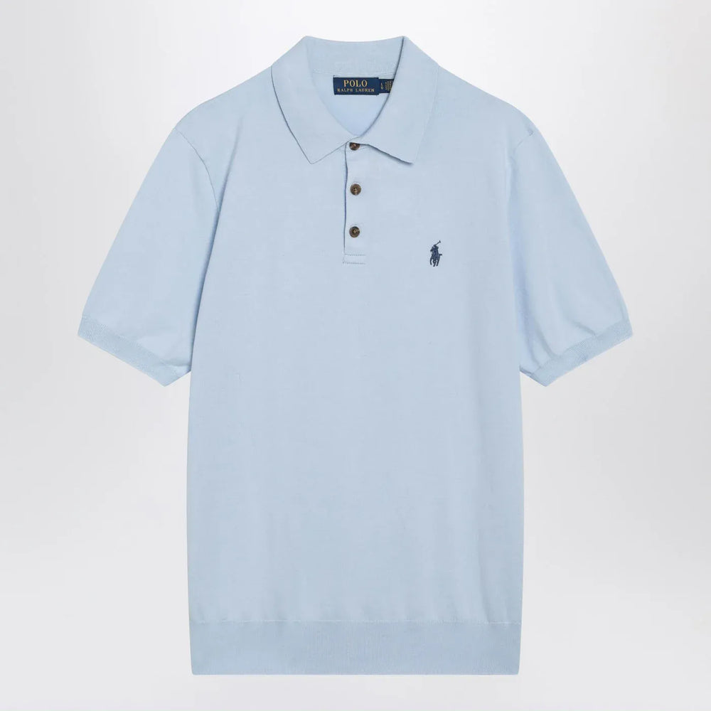 Polo Ralph Lauren - Light blue cotton knit polo shirt Brand Shirts & Tops S
