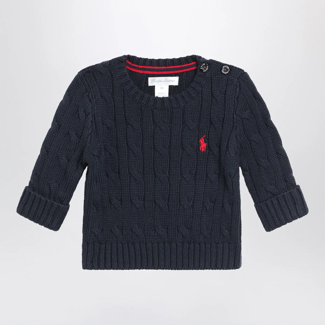 Polo Ralph Lauren - Navy blue cable-knit cotton sweater Brand Shirts &amp; Tops 3