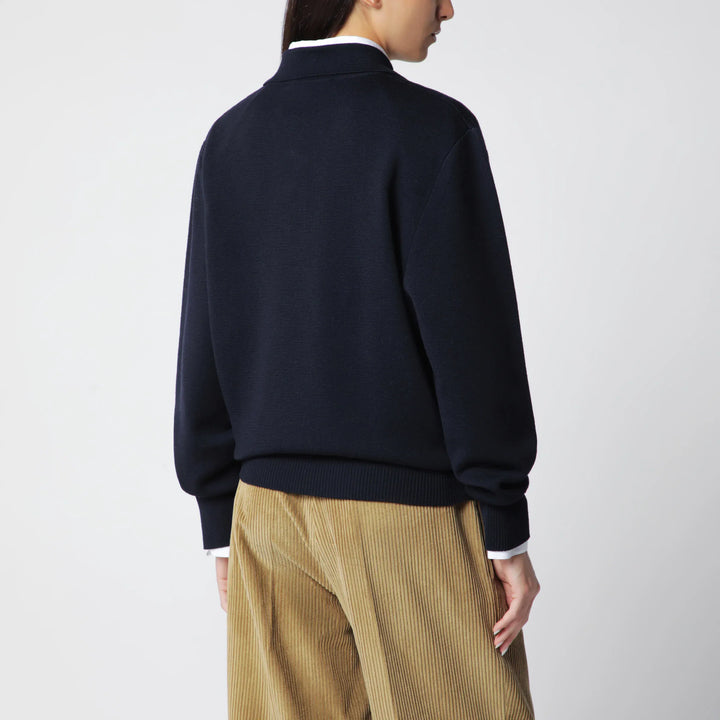 Róhe - Navy Blue Merino Wool Polo Shirt Brand Shirts &amp; Tops