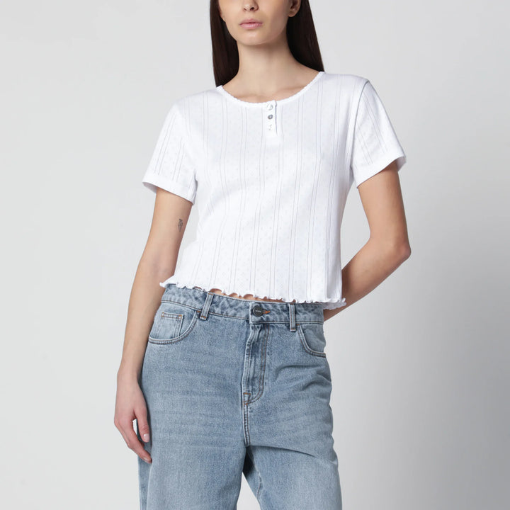 Róhe - White cropped cotton T-shirt Brand Shirts &amp; Tops 36  FR