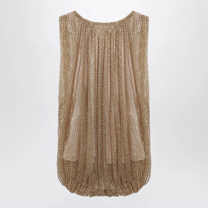 Sportmax - Camel mesh top with crystals Brand Shirts &amp; Tops S