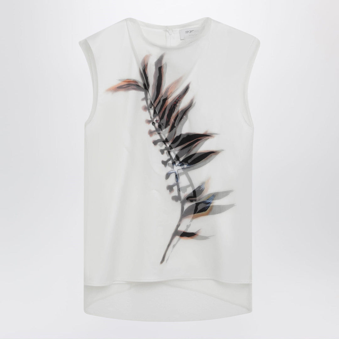 Shirts &amp; Tops Sportmax - White double-layer top in satin and tulle Brand