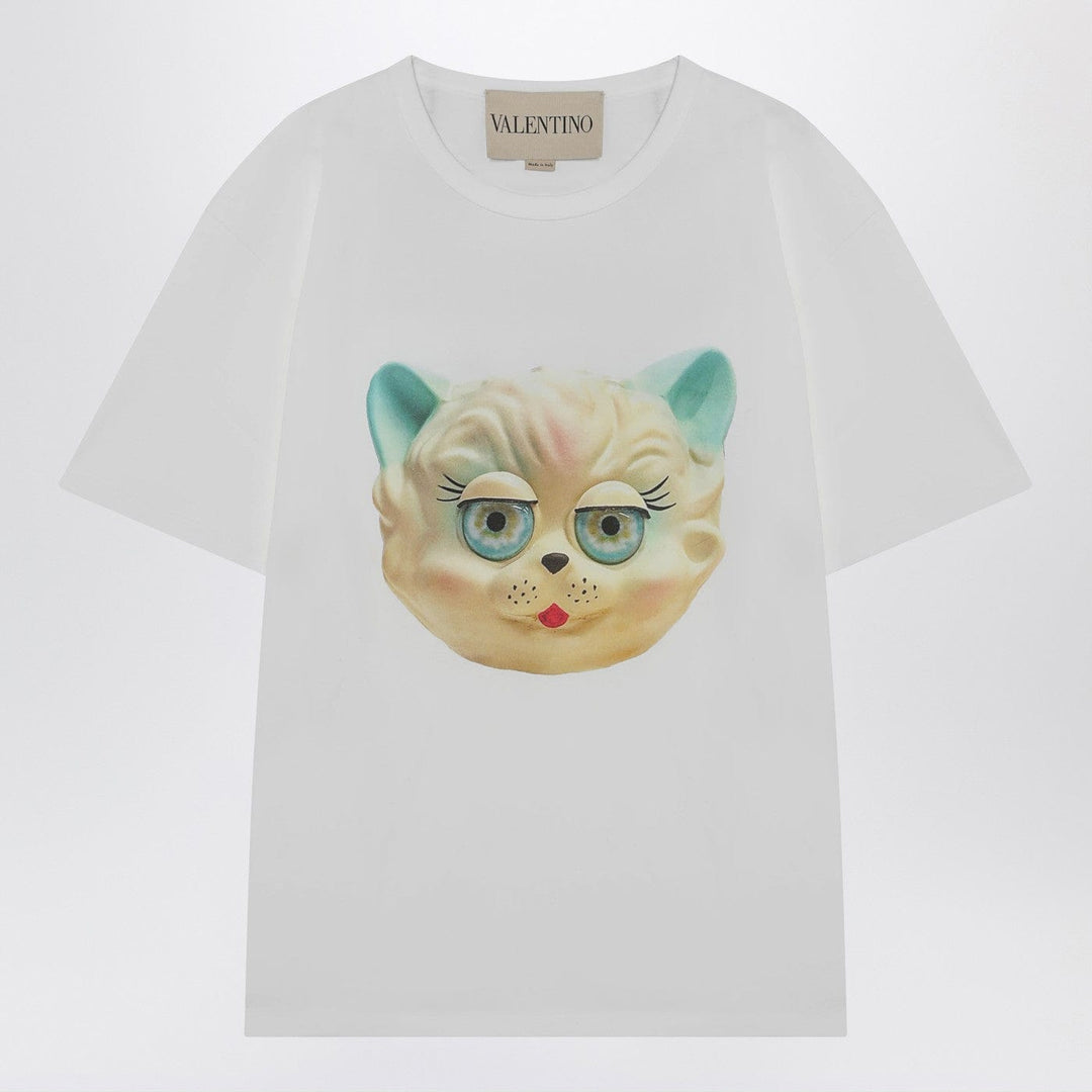Shirts & Tops Valentino - White T-shirt with Le Chat De La Maison print Brand