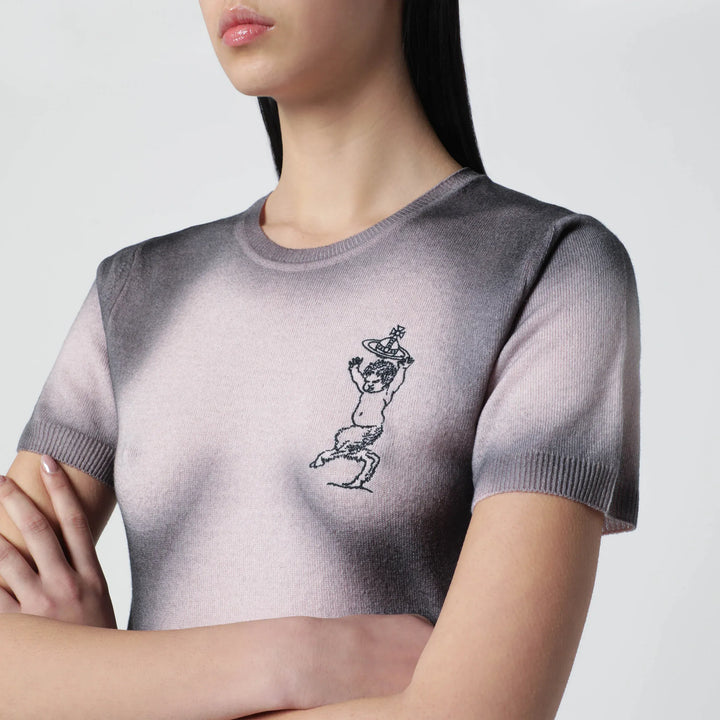 Vivienne Westwood - Pink/black dégradé-effect knit top Brand Shirts &amp; Tops