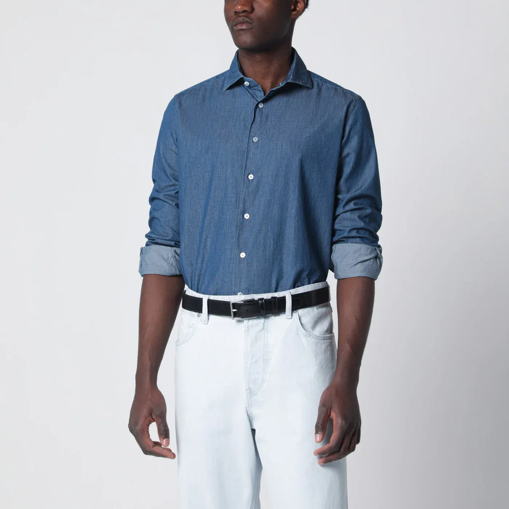 XACUS - Tailor Fit denim shirt blue Brand Shirts & Tops 39