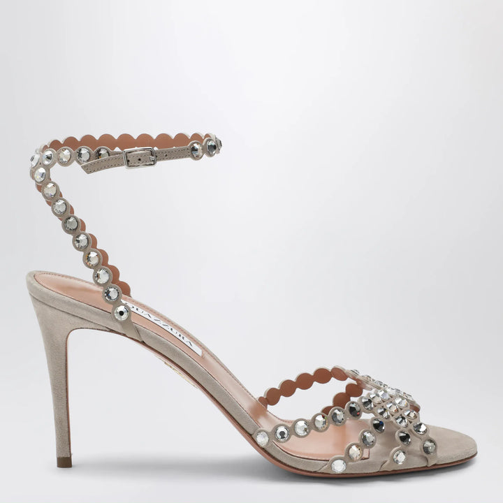 Aquazzura - Tequila crystal-embellished suede sandals Brand Shoes 36 IT