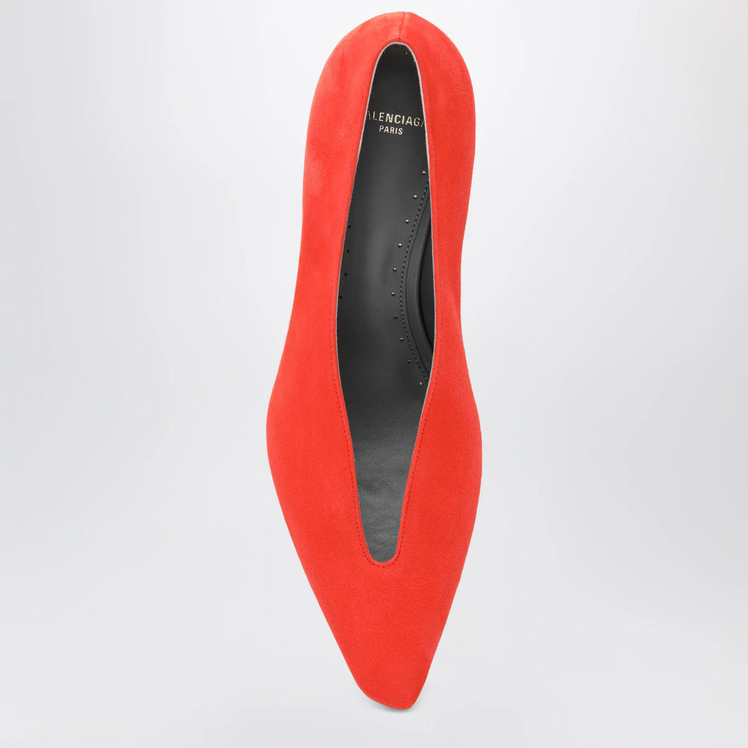 Balenciaga - Duchesse 90 mm suede goatskin pumps in tangerine Brand Shoes