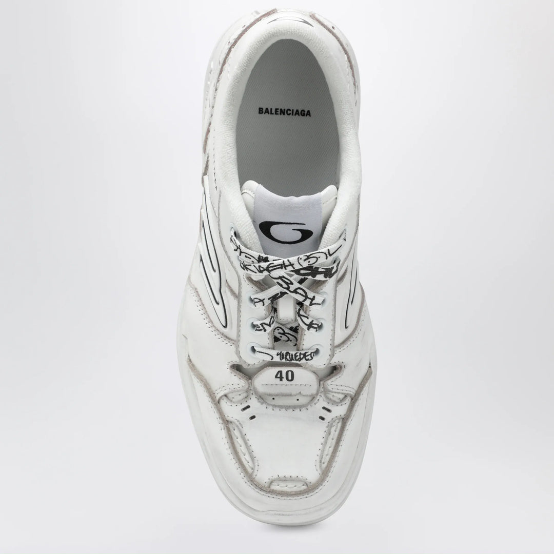Balenciaga - Hamptons Worn-Out Mid white Sneakers Brand Shoes