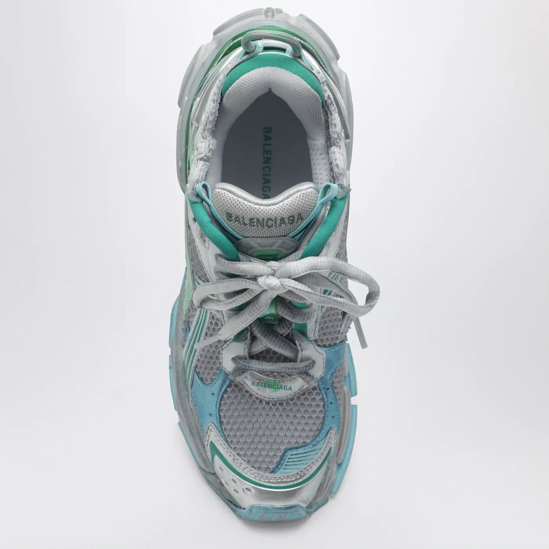 Balenciaga - Runner Sneakers in grey, green and blue Brand Shoes