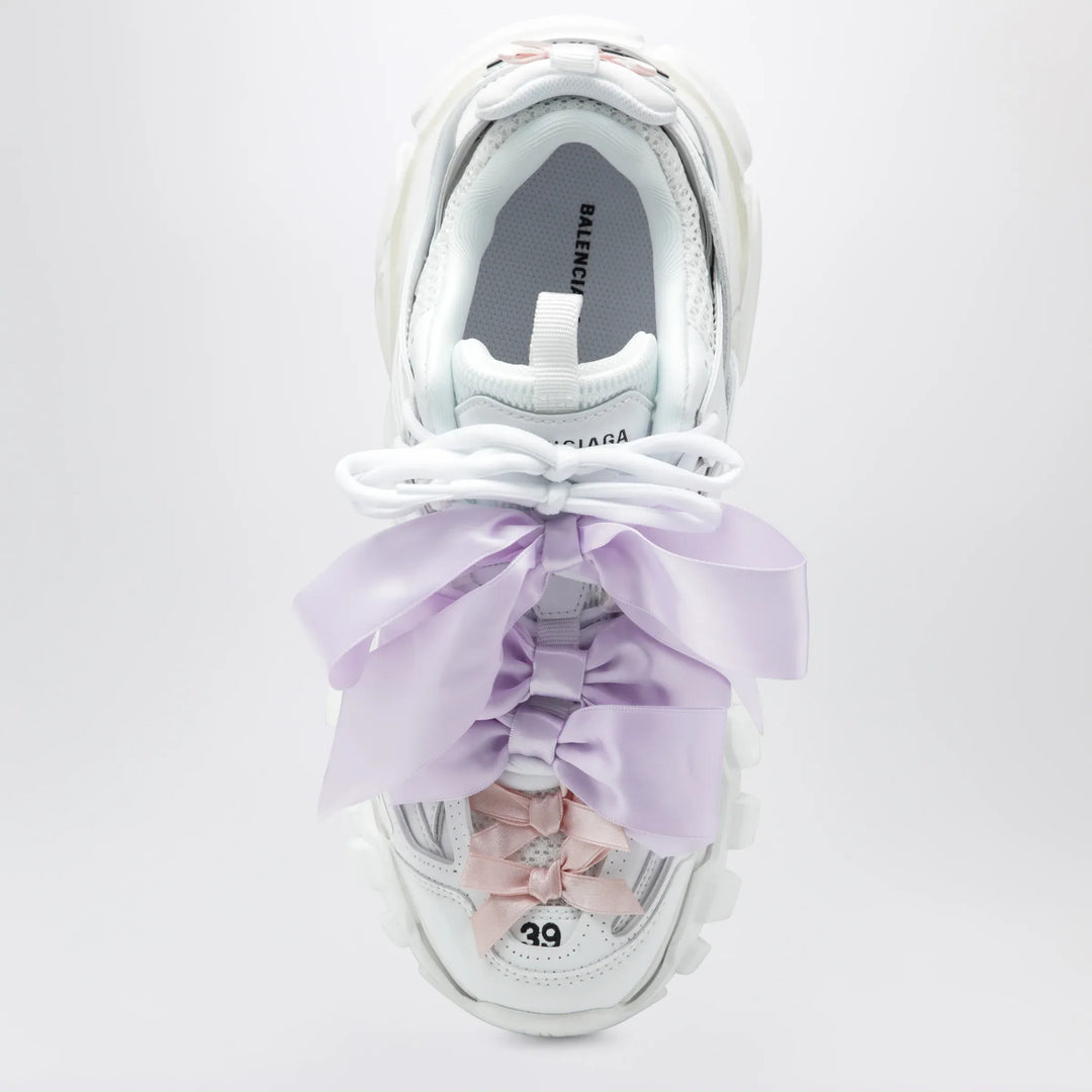 Balenciaga - Track Bow Sneakers in mixed materials, white and pink Brand Shoes
