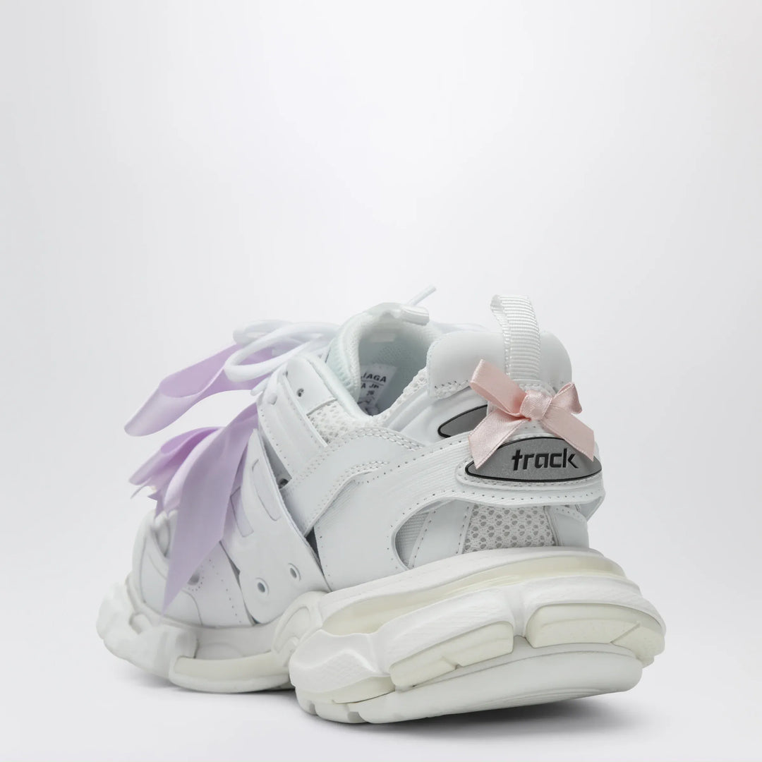 Balenciaga - Track Bow Sneakers in mixed materials, white and pink Brand Shoes