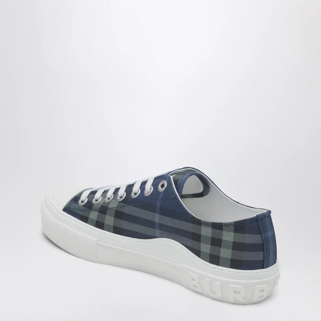 Burberry - Blue Check cotton Sneakers Brand Shoes