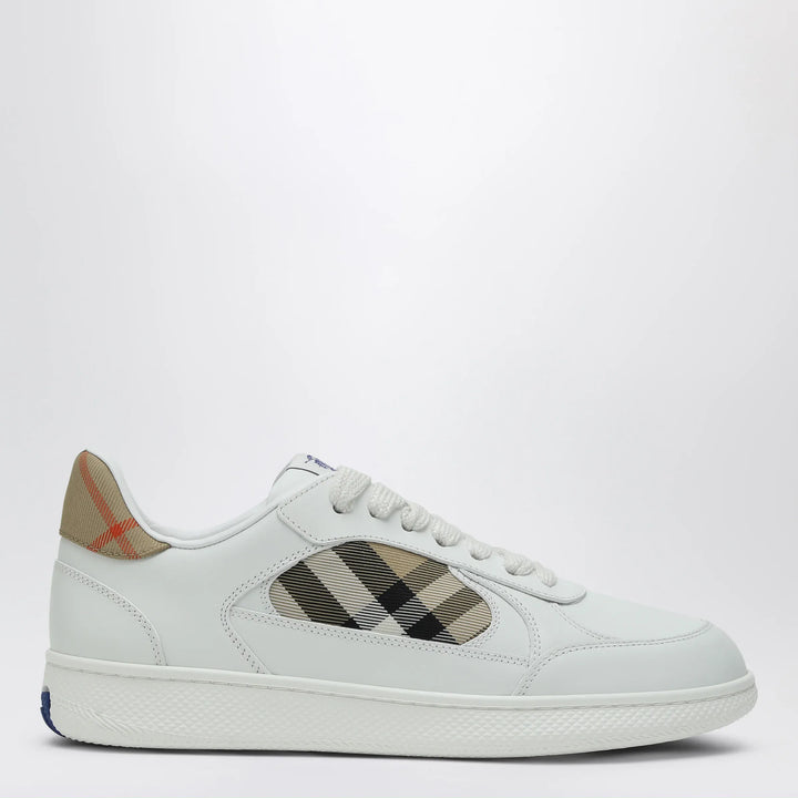 Burberry - White leather sneaker terrace and Check Brand Shoes 36 IT
