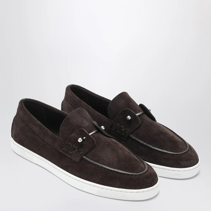 Christian Louboutin - Chambeliboat loafers in Coffee-Coloured Suede Brand Shoes