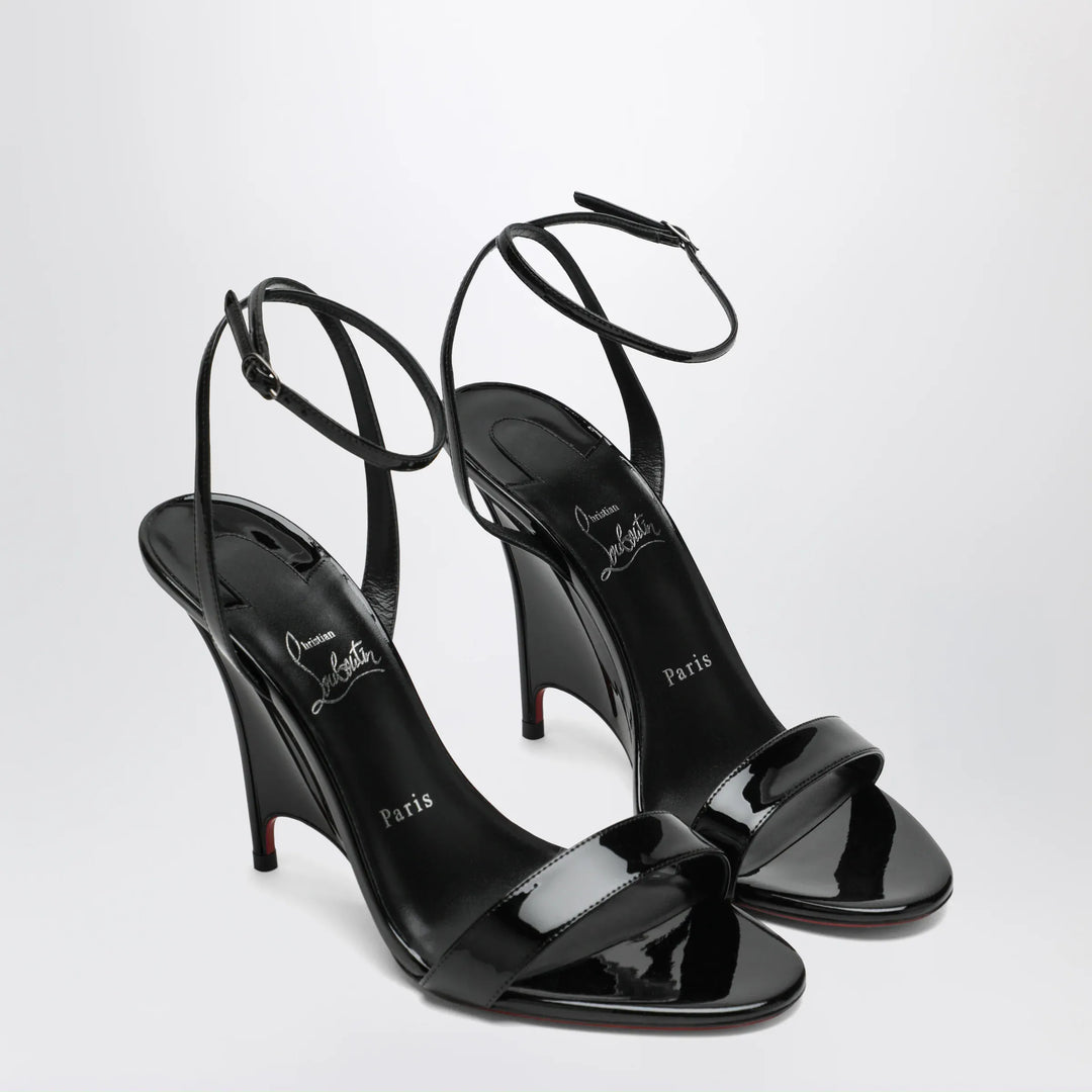 Christian Louboutin - Miss Z black patent leather wedge sandals Brand Shoes