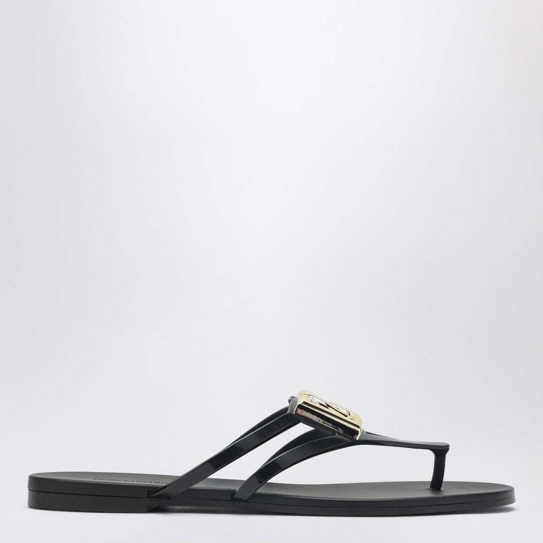 Shoes Dolce&Gabbana - DG thong sandals in black/gold Brand