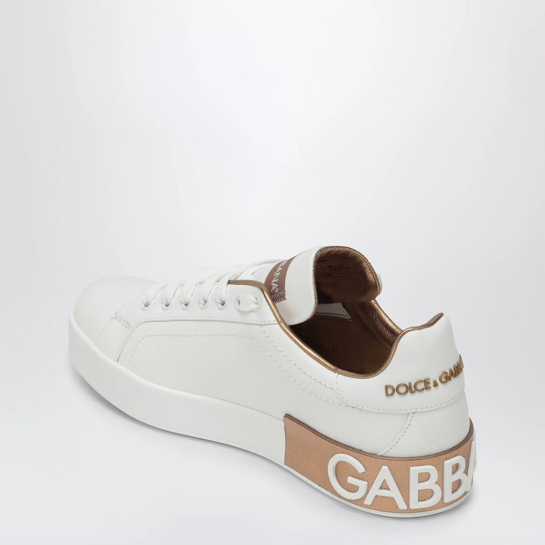 Dolce&amp;Gabbana - White/gold Portofino sneakers Brand Shoes