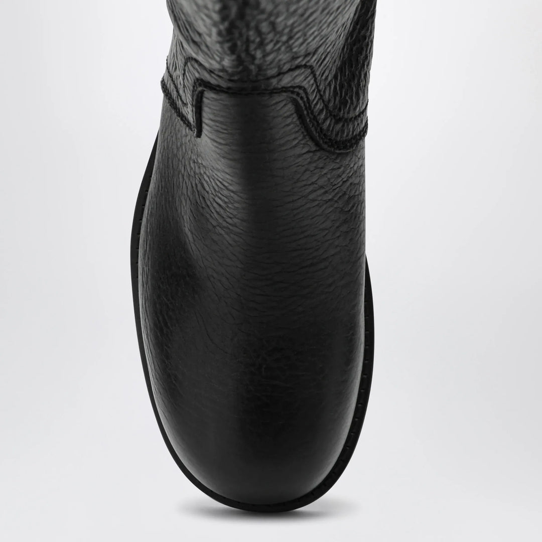 Dries Van Noten - Black leather biker boots Brand Shoes