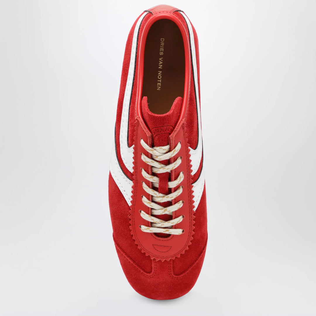 Dries Van Noten - Red/white leather and suede Sneakers Brand Shoes
