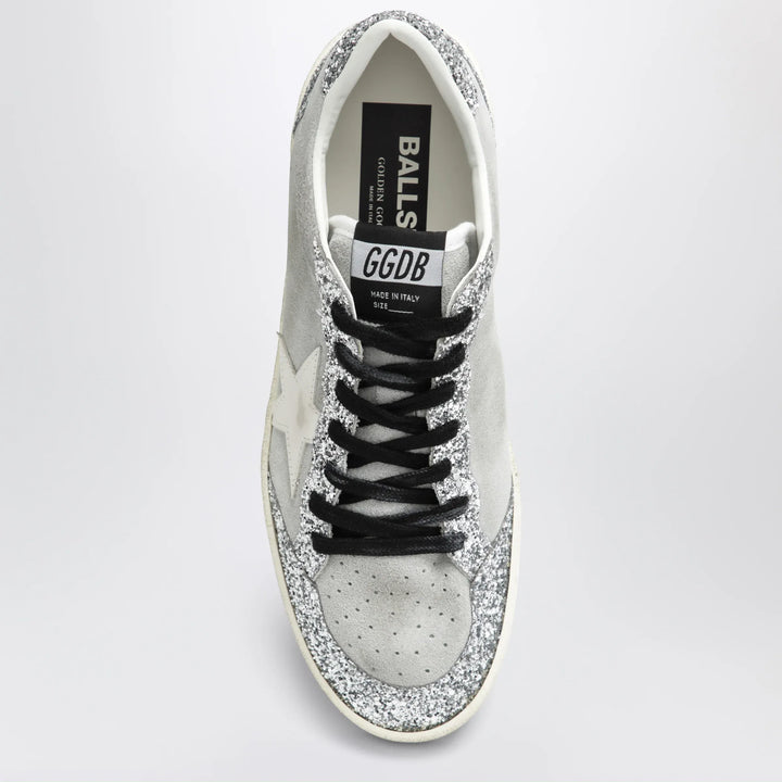 Golden Goose - Ball Star sneakers in grey/white with silver glitter Brand Shoes
