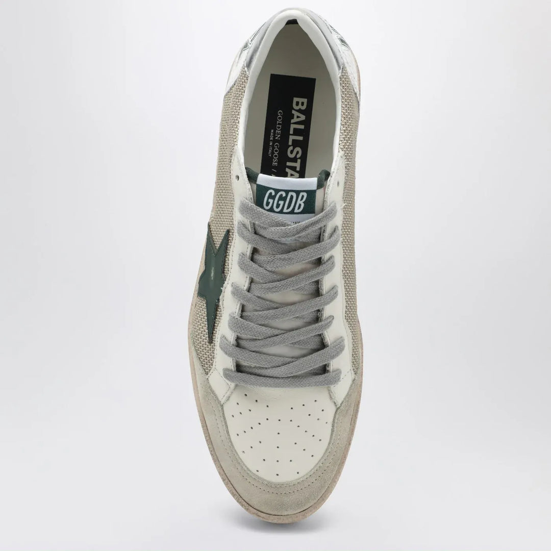 Golden Goose - Ballstar sneakers in white and green with vintage effect Brand Shoes