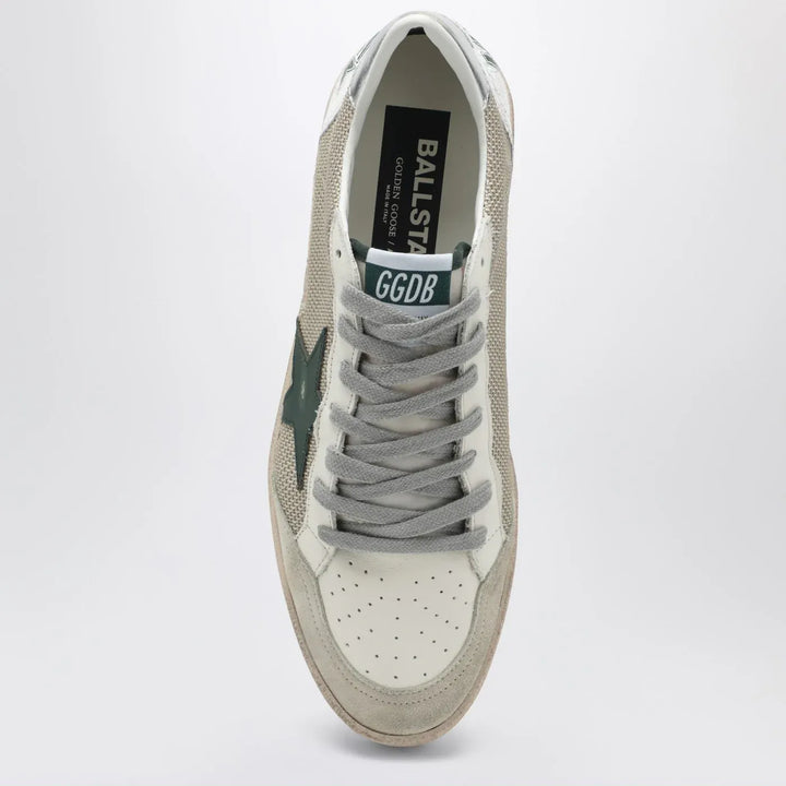 Golden Goose - Ballstar sneakers in white and green with vintage effect Brand Shoes